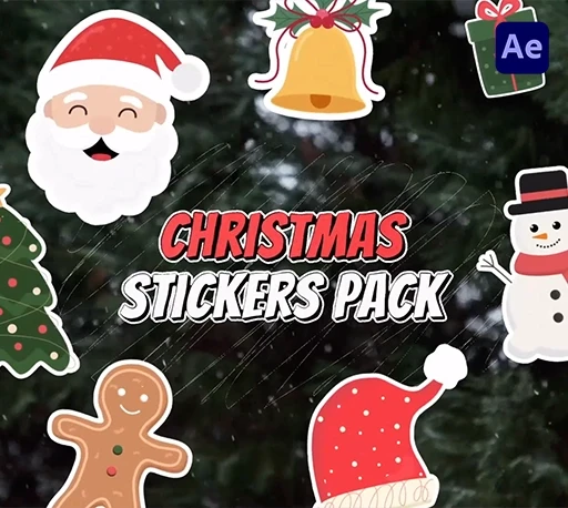 10个圣诞老人雪花糖果棒圣诞树节日贴纸AE模板 Christmas Stickers Pack-CG资源网 10个圣诞老人雪花糖果棒圣诞树节日贴纸AE模板 Christmas Stickers Pack-CG资源网