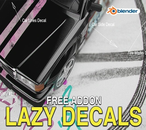 Blender一键自动表面吸附快速贴花插件 Lazy Decals Addon V1.0-CG资源网 Blender一键自动表面吸附快速贴花插件 Lazy Decals Addon V1.0-CG资源网