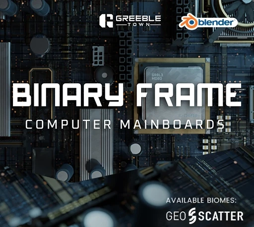 Blender电脑主板电路芯片电容电阻元素3D模型资产 Binary Frame Computer Mainboards-CG资源网 Blender电脑主板电路芯片电容电阻元素3D模型资产 Binary Frame Computer Mainboards-CG资源网