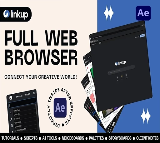 AE内置网页浏览器脚本 Linkup V1.0.0-CG资源网 AE内置网页浏览器脚本 Linkup V1.0.0-CG资源网