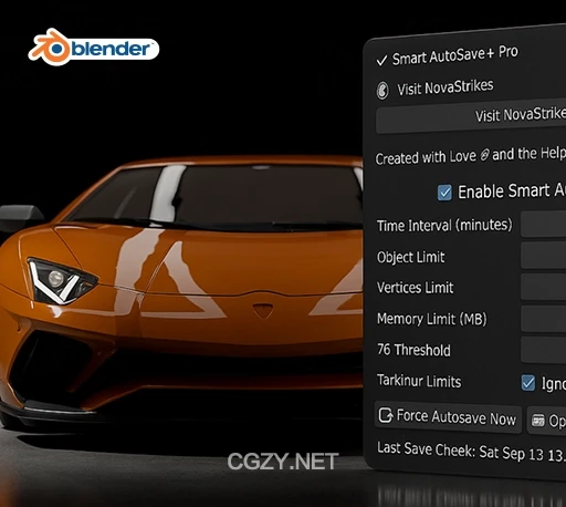Blender智能自动保存&崩溃防护插件 Autosave+ Pro V4.0 – Smart Auto Saving & Crash Prevention For Blender-CG资源网 Blender智能自动保存&崩溃防护插件 Autosave+ Pro V4.0 – Smart Auto Saving & Crash Prevention For Blender-CG资源网